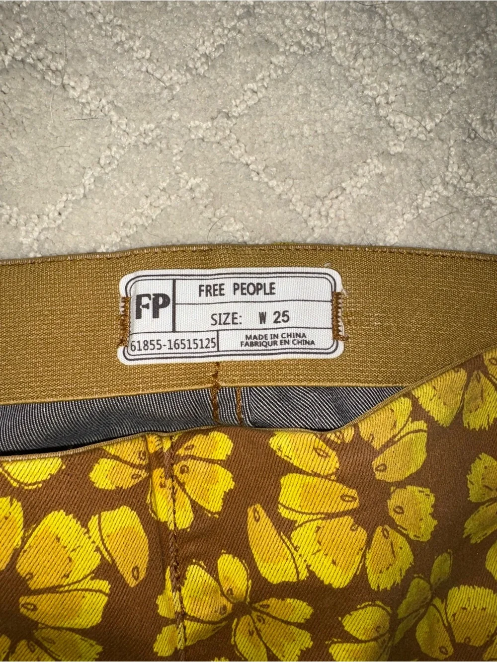 Free people Yellow Floral Flare Jeans - Women